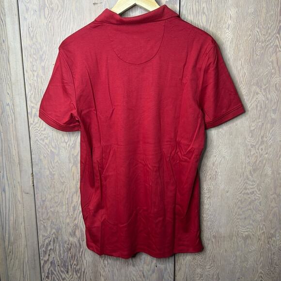 NWT Calvin Klein Red With Red Logo Polo Shirt Size Small - Picture 2 of 5